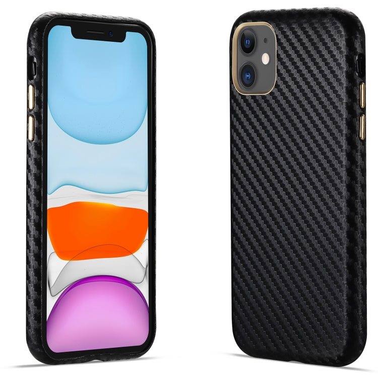 For iPhone 11 Carbon Fiber Leather Texture Kevlar Anti-fall Phone Protective Case