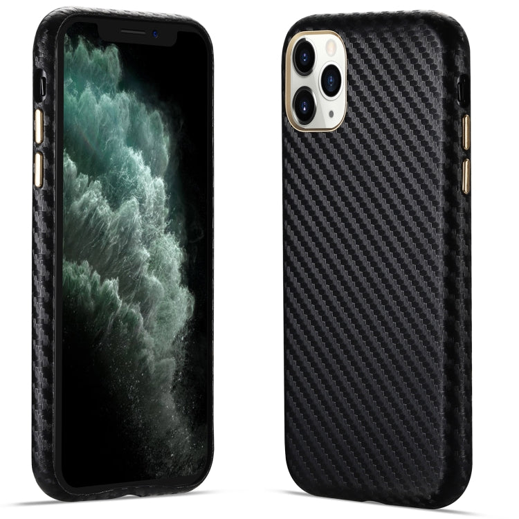 For iPhone 11 Pro Carbon Fiber Leather Texture Kevlar Anti-fall Phone Protective Case