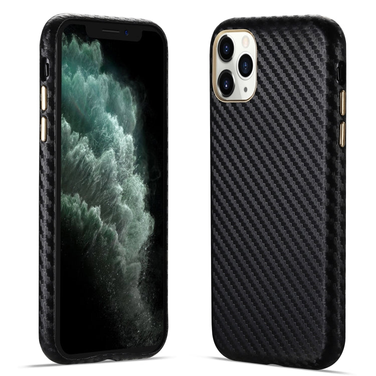 For iPhone 11 Pro Max Carbon Fiber Leather Texture Kevlar Anti-fall Phone Protective Case