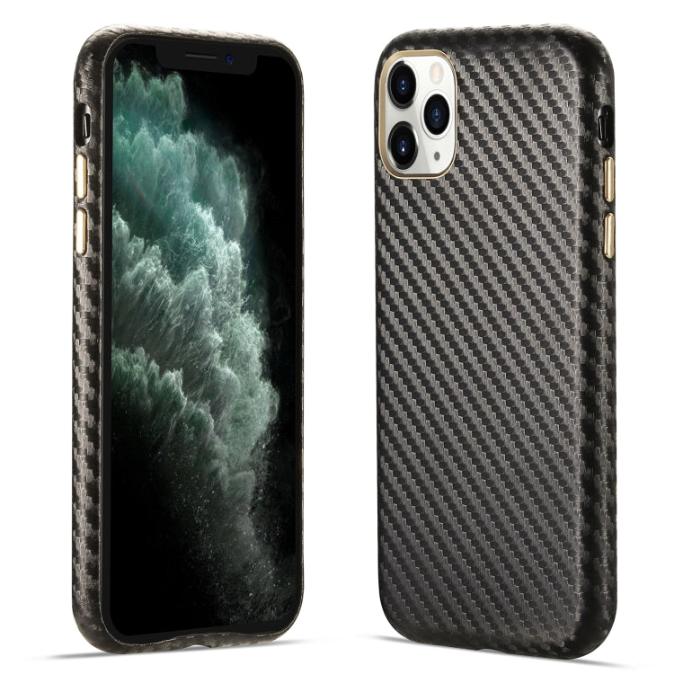 For iPhone 11 Pro Max Carbon Fiber Leather Texture Kevlar Anti-fall Phone Protective Case