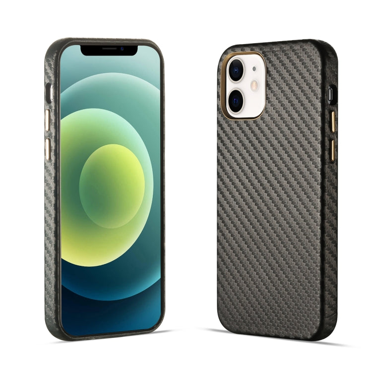 For iPhone 12 mini Carbon Fiber Leather Texture Kevlar Anti-fall Phone Protective Case
