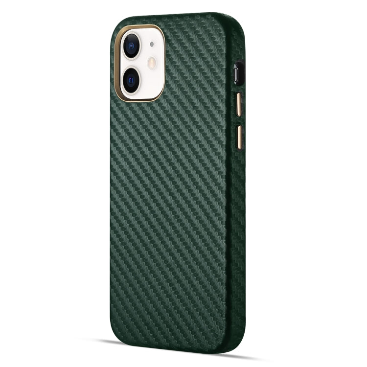 For iPhone 12 mini Carbon Fiber Leather Texture Kevlar Anti-fall Phone Protective Case