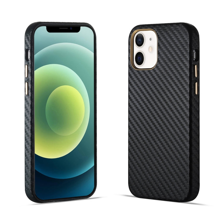 For iPhone 12 Carbon Fiber Leather Texture Kevlar Anti-fall Phone Protective Case