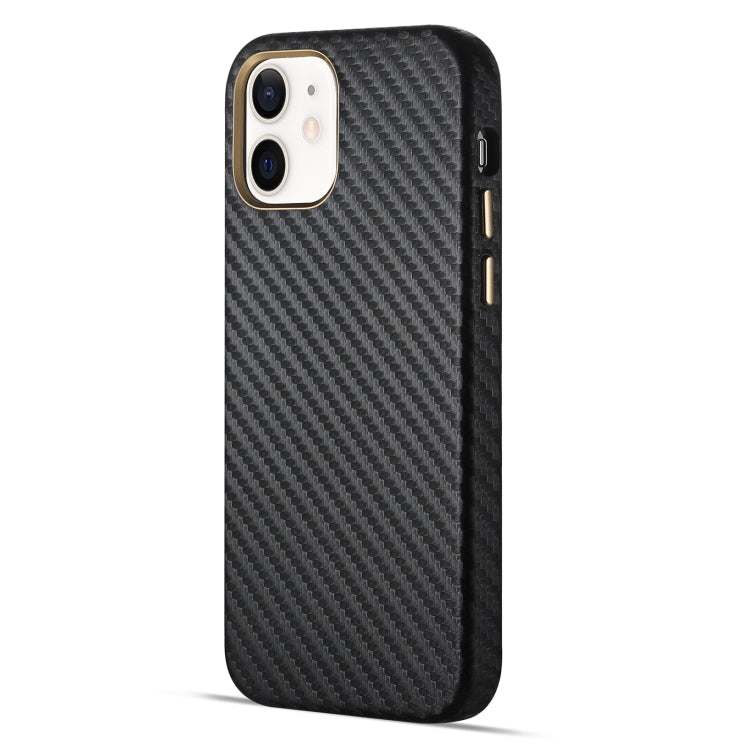 For iPhone 12 Carbon Fiber Leather Texture Kevlar Anti-fall Phone Protective Case