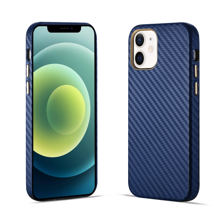 For iPhone 12 Carbon Fiber Leather Texture Kevlar Anti-fall Phone Protective Case