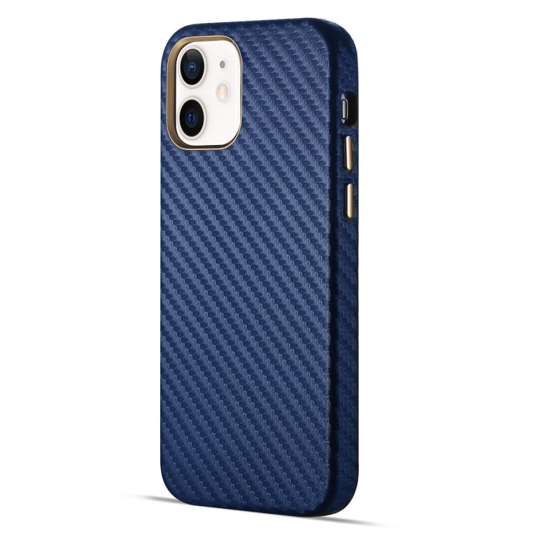 For iPhone 12 Carbon Fiber Leather Texture Kevlar Anti-fall Phone Protective Case