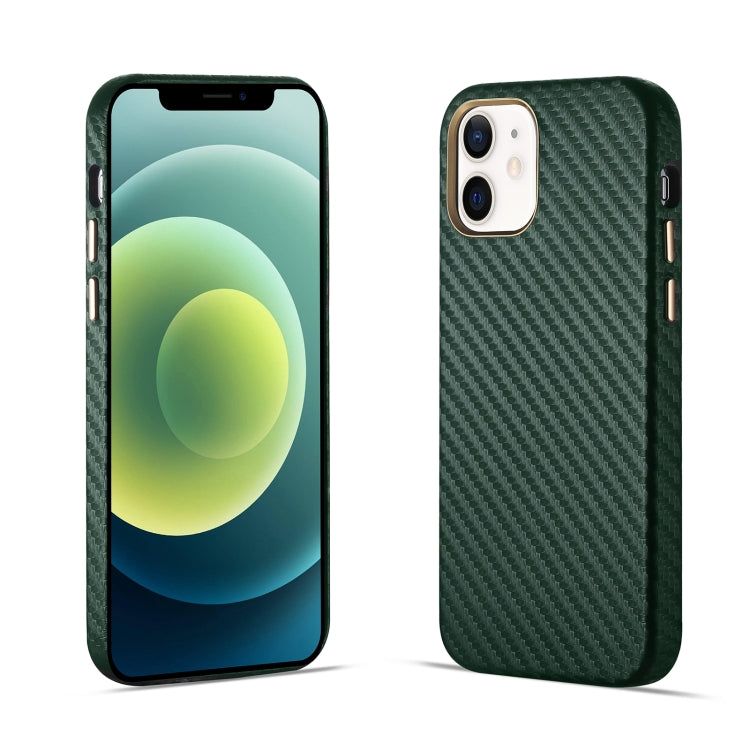 For iPhone 12 Carbon Fiber Leather Texture Kevlar Anti-fall Phone Protective Case