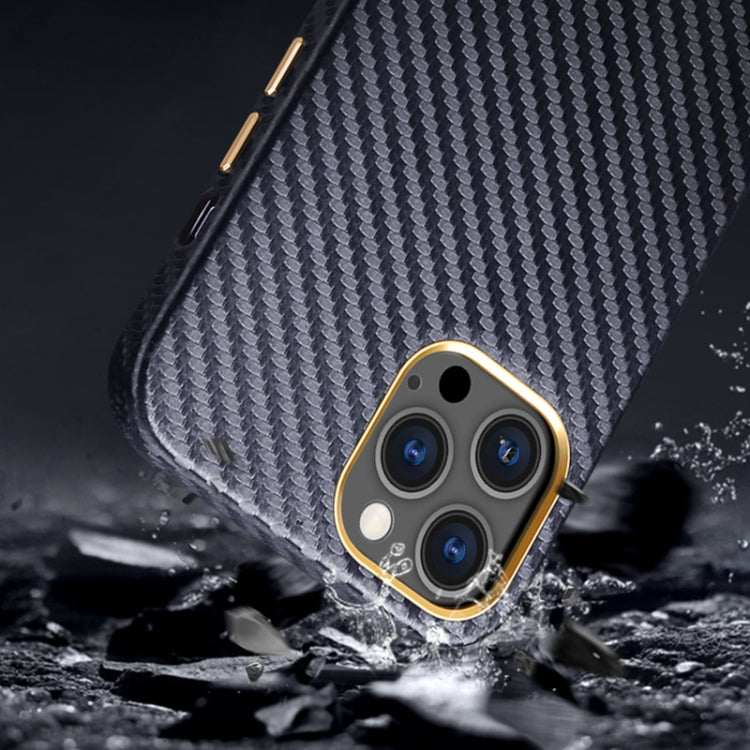 For iPhone 12 Carbon Fiber Leather Texture Kevlar Anti-fall Phone Protective Case