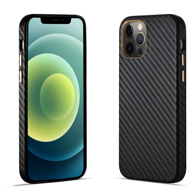 For iPhone 12 Pro Carbon Fiber Leather Texture Kevlar Anti-fall Phone Protective Case