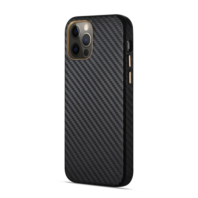 For iPhone 12 Pro Carbon Fiber Leather Texture Kevlar Anti-fall Phone Protective Case