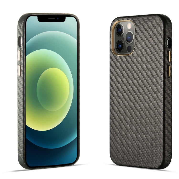 For iPhone 12 Pro Carbon Fiber Leather Texture Kevlar Anti-fall Phone Protective Case