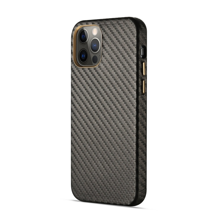 For iPhone 12 Pro Carbon Fiber Leather Texture Kevlar Anti-fall Phone Protective Case