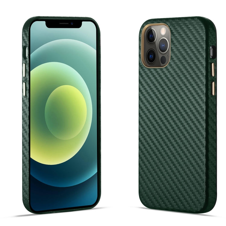 For iPhone 12 Pro Carbon Fiber Leather Texture Kevlar Anti-fall Phone Protective Case