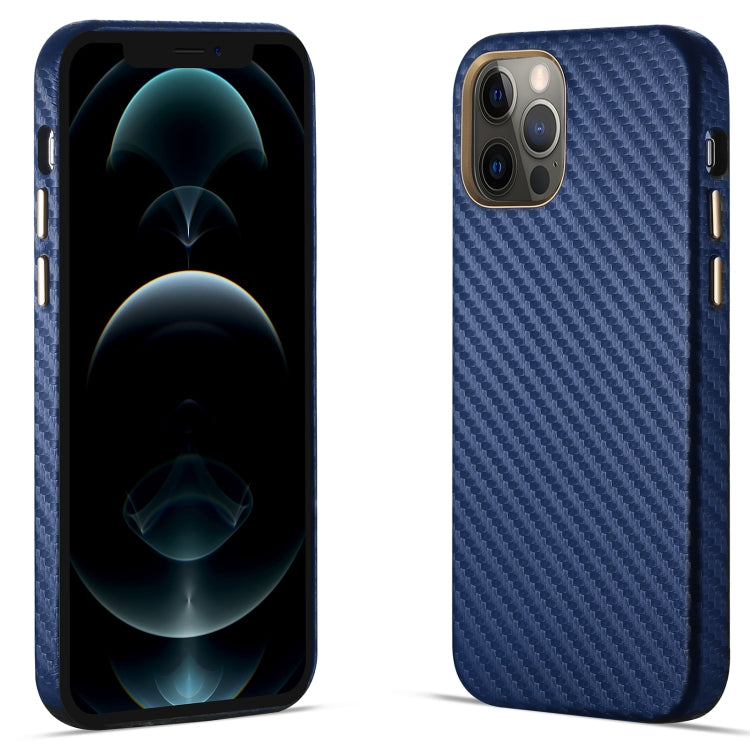 For iPhone 12 Pro Max Carbon Fiber Leather Texture Kevlar Anti-fall Phone Protective Case