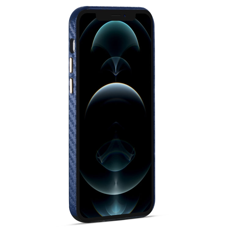 For iPhone 12 Pro Max Carbon Fiber Leather Texture Kevlar Anti-fall Phone Protective Case