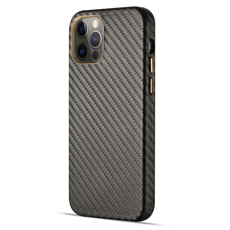 For iPhone 12 Pro Max Carbon Fiber Leather Texture Kevlar Anti-fall Phone Protective Case