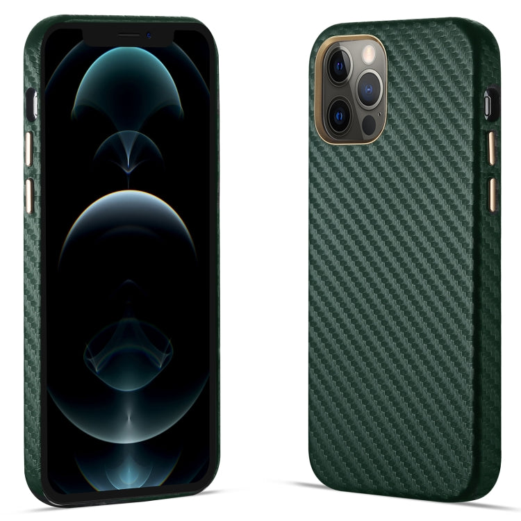 For iPhone 12 Pro Max Carbon Fiber Leather Texture Kevlar Anti-fall Phone Protective Case