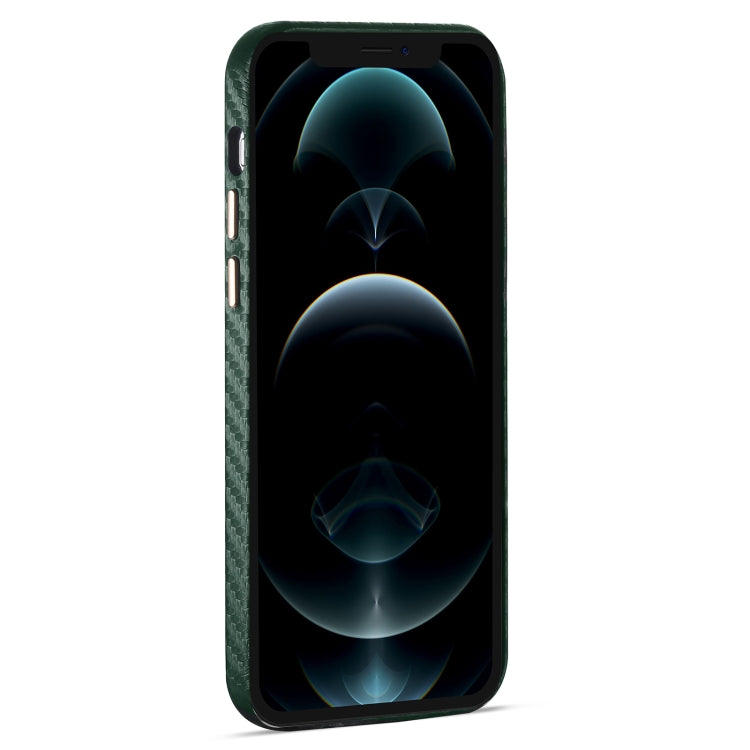 For iPhone 12 Pro Max Carbon Fiber Leather Texture Kevlar Anti-fall Phone Protective Case
