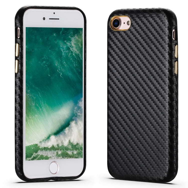 For iPhone SE 2022 / SE 2020 / 8 / 7 Carbon Fiber Leather Texture Kevlar Anti-fall Phone Protective Case