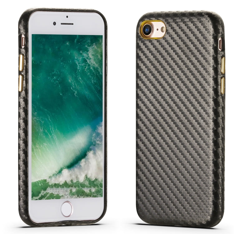 For iPhone SE 2022 / SE 2020 / 8 / 7 Carbon Fiber Leather Texture Kevlar Anti-fall Phone Protective Case