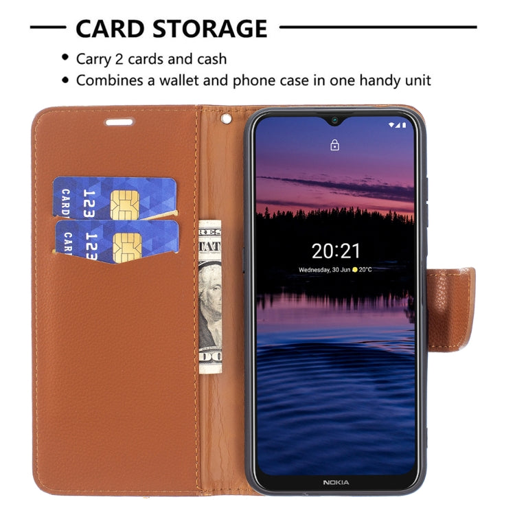 For Nokia G20 / G10 Litchi Texture Pure Color Horizontal Flip Leather Case with Holder & Card Slots & Wallet & Lanyard