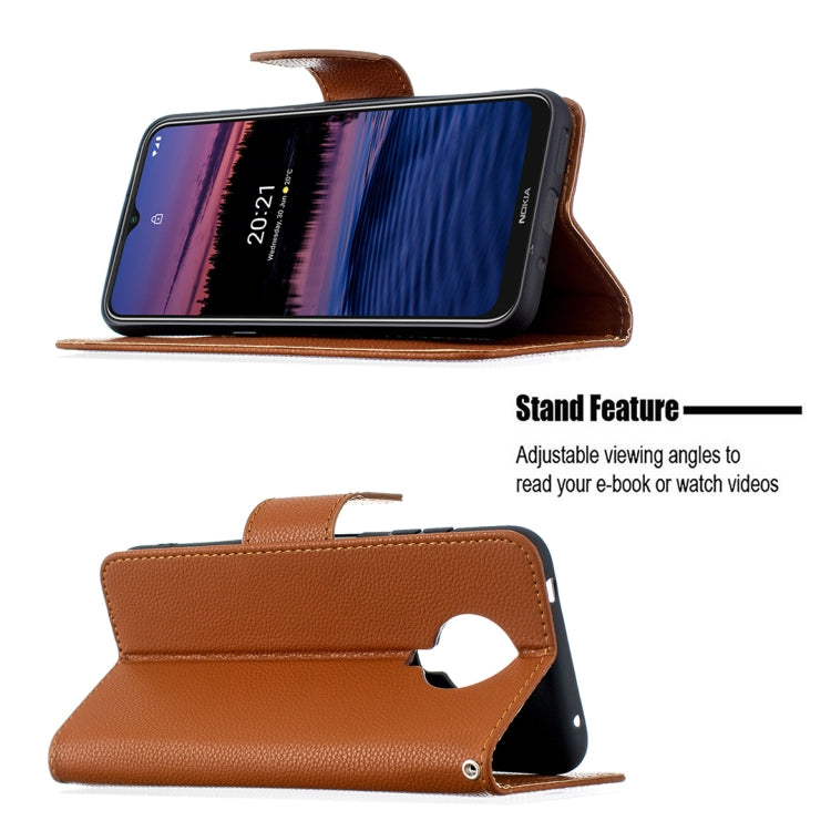 For Nokia G20 / G10 Litchi Texture Pure Color Horizontal Flip Leather Case with Holder & Card Slots & Wallet & Lanyard