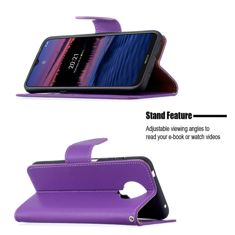 For Nokia G20 / G10 Litchi Texture Pure Color Horizontal Flip Leather Case with Holder & Card Slots & Wallet & Lanyard
