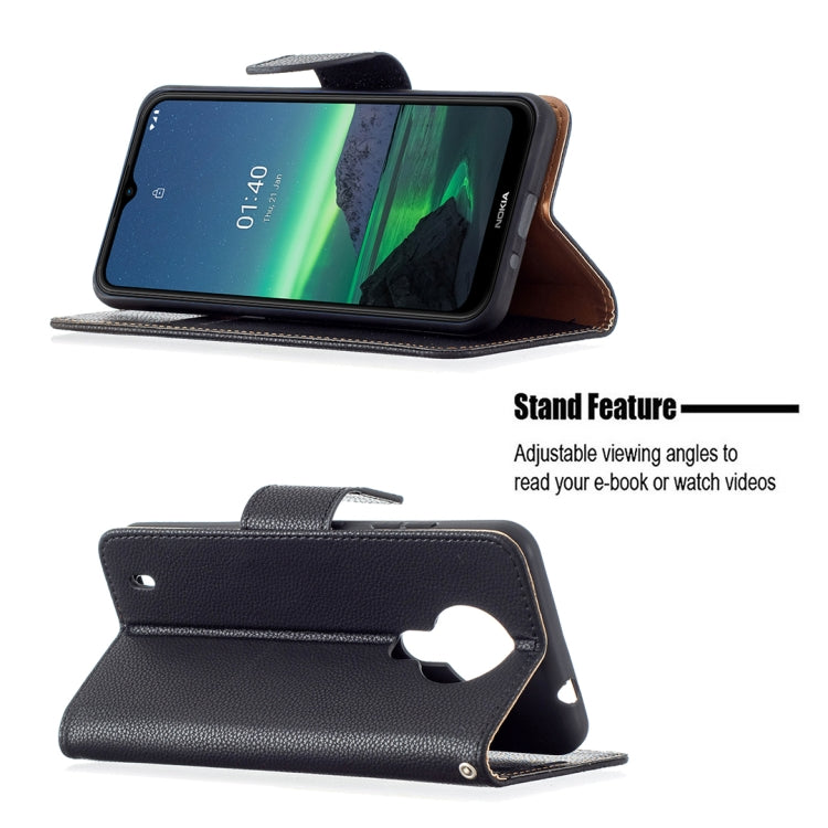 For Nokia 1.4 Litchi Texture Pure Color Horizontal Flip Leather Case with Holder & Card Slots & Wallet & Lanyard