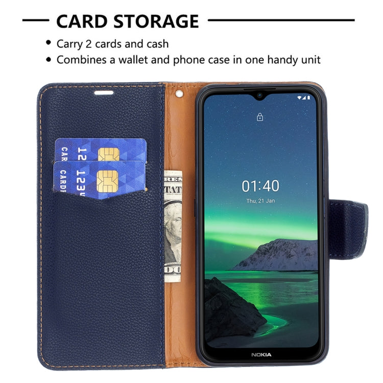 For Nokia 1.4 Litchi Texture Pure Color Horizontal Flip Leather Case with Holder & Card Slots & Wallet & Lanyard