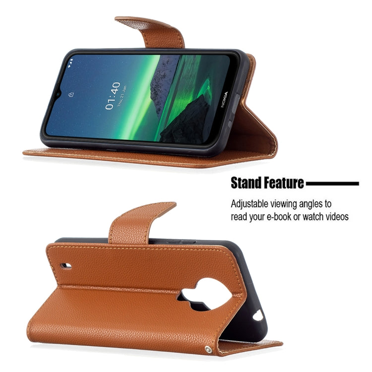 For Nokia 1.4 Litchi Texture Pure Color Horizontal Flip Leather Case with Holder & Card Slots & Wallet & Lanyard