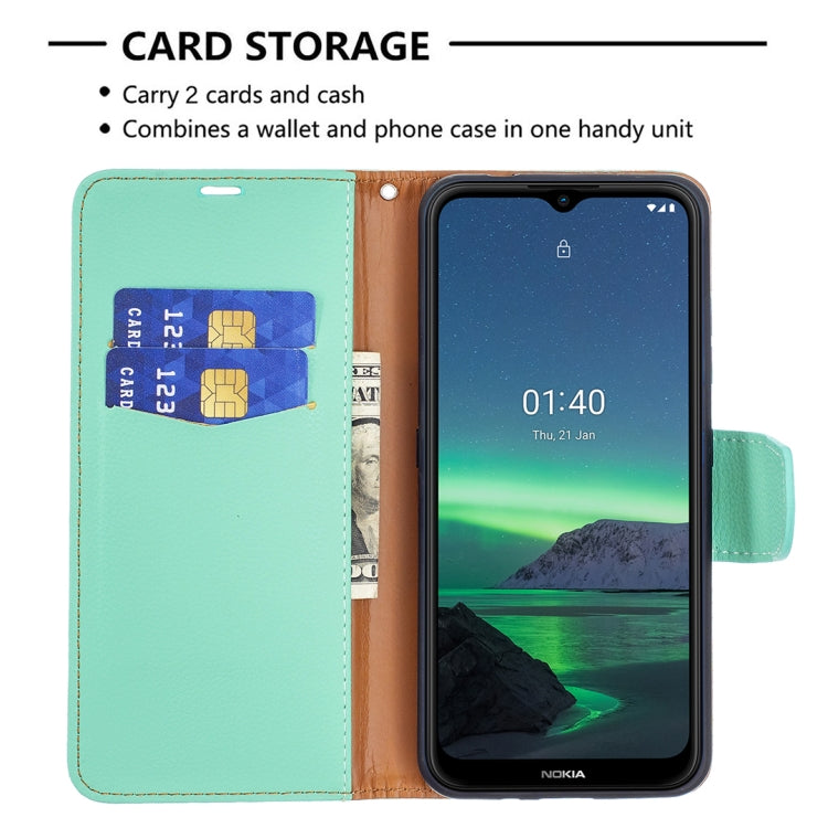 For Nokia 1.4 Litchi Texture Pure Color Horizontal Flip Leather Case with Holder & Card Slots & Wallet & Lanyard