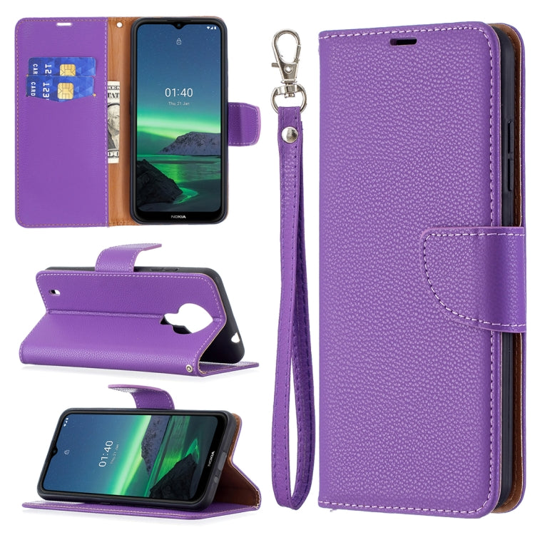 For Nokia 1.4 Litchi Texture Pure Color Horizontal Flip Leather Case with Holder & Card Slots & Wallet & Lanyard