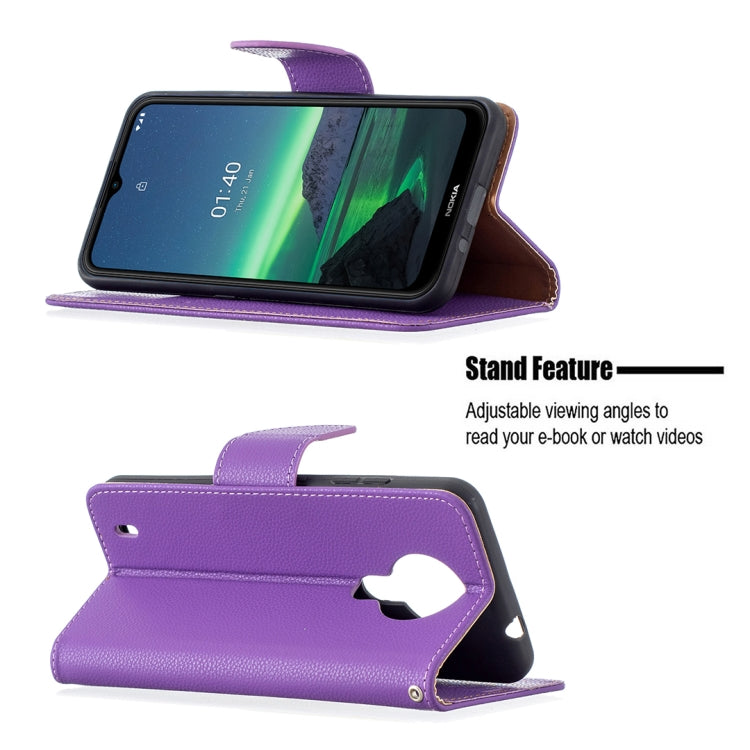For Nokia 1.4 Litchi Texture Pure Color Horizontal Flip Leather Case with Holder & Card Slots & Wallet & Lanyard