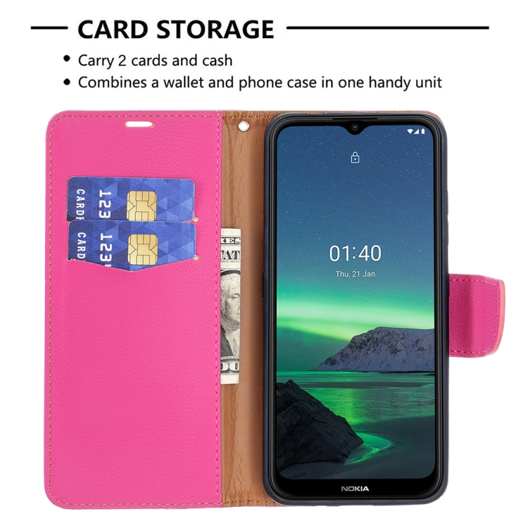 For Nokia 1.4 Litchi Texture Pure Color Horizontal Flip Leather Case with Holder & Card Slots & Wallet & Lanyard