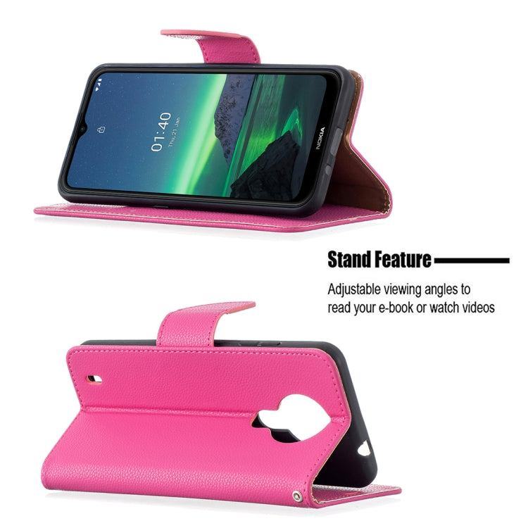 For Nokia 1.4 Litchi Texture Pure Color Horizontal Flip Leather Case with Holder & Card Slots & Wallet & Lanyard
