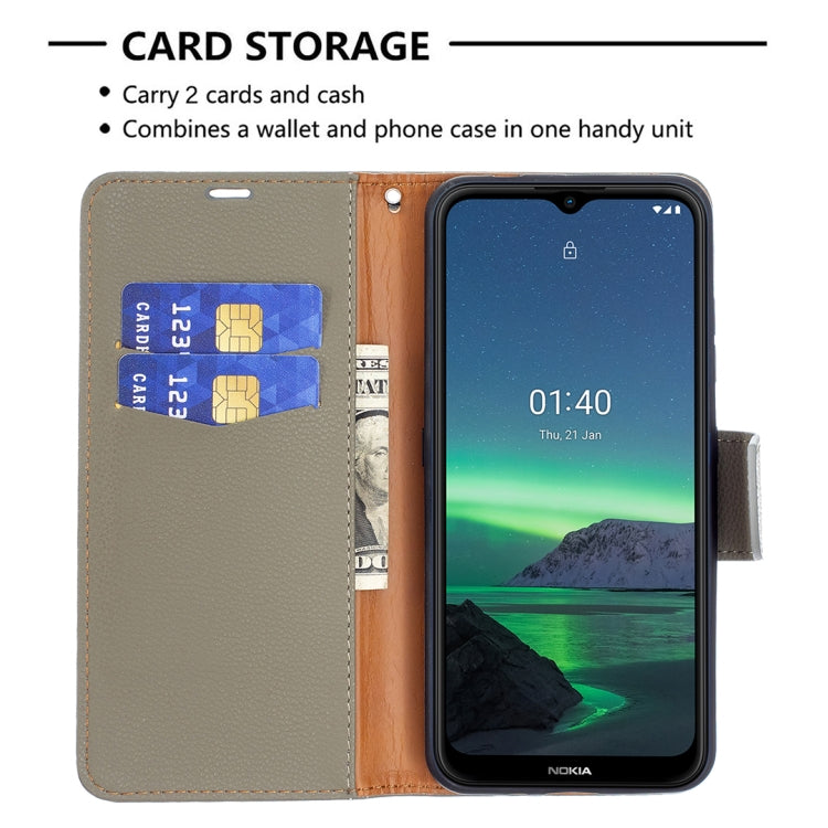 For Nokia 1.4 Litchi Texture Pure Color Horizontal Flip Leather Case with Holder & Card Slots & Wallet & Lanyard
