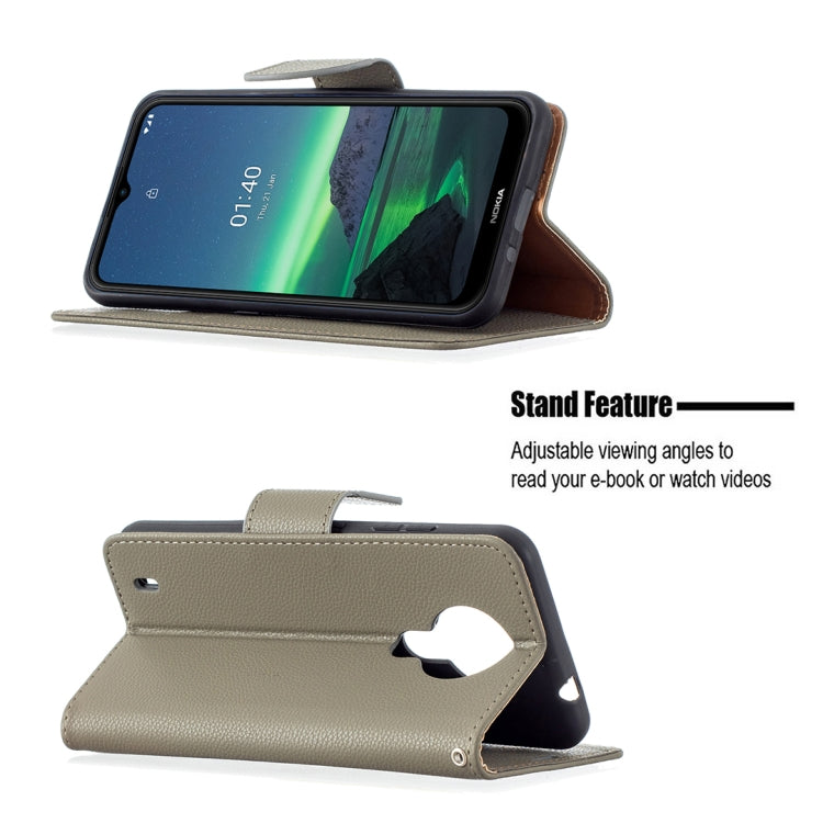 For Nokia 1.4 Litchi Texture Pure Color Horizontal Flip Leather Case with Holder & Card Slots & Wallet & Lanyard