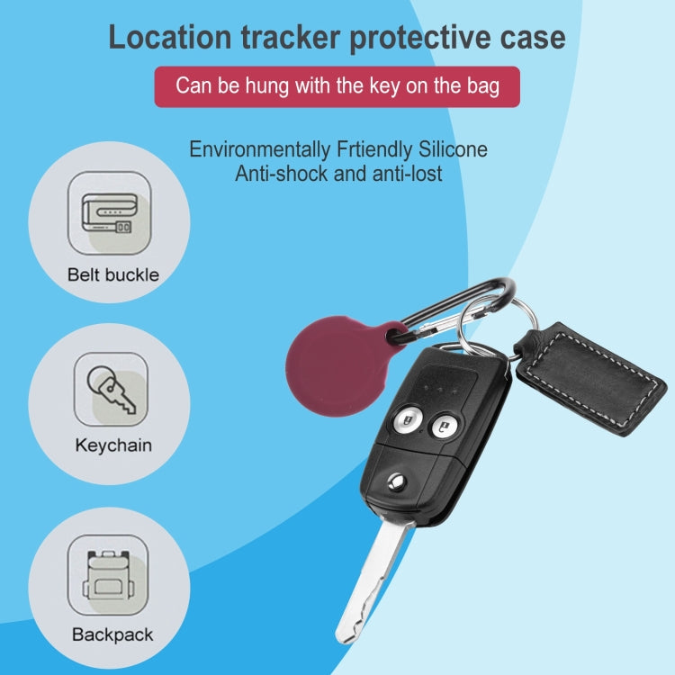 Silica Gel Hollow Out Anti-scratch Shockproof Protective Cover Soft Case with Keychain Ring Loop For AirTag