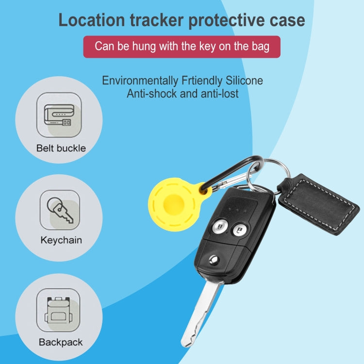Silica Gel Hollow Out Anti-scratch Shockproof Protective Cover Soft Case with Keychain Ring Loop For AirTag