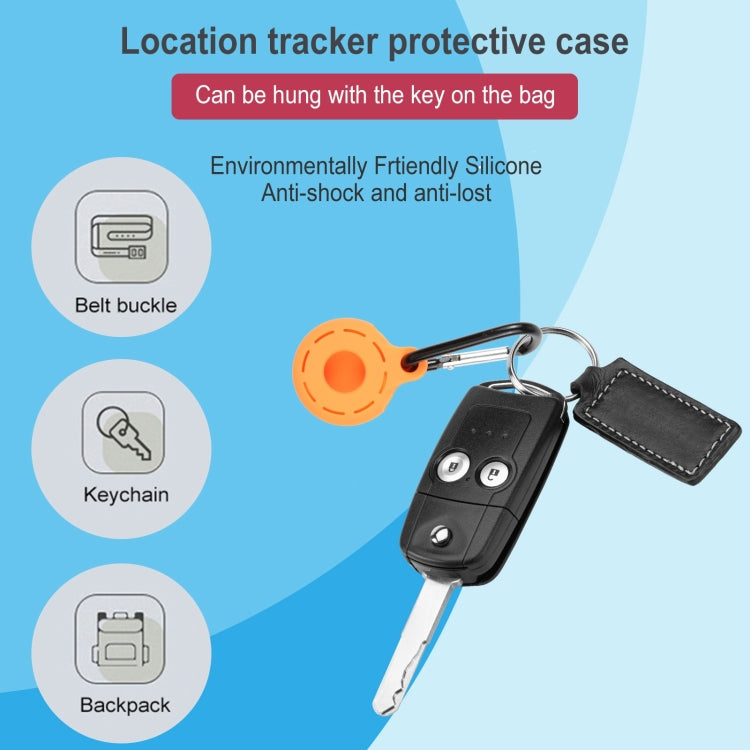 Silica Gel Hollow Out Anti-scratch Shockproof Protective Cover Soft Case with Keychain Ring Loop For AirTag