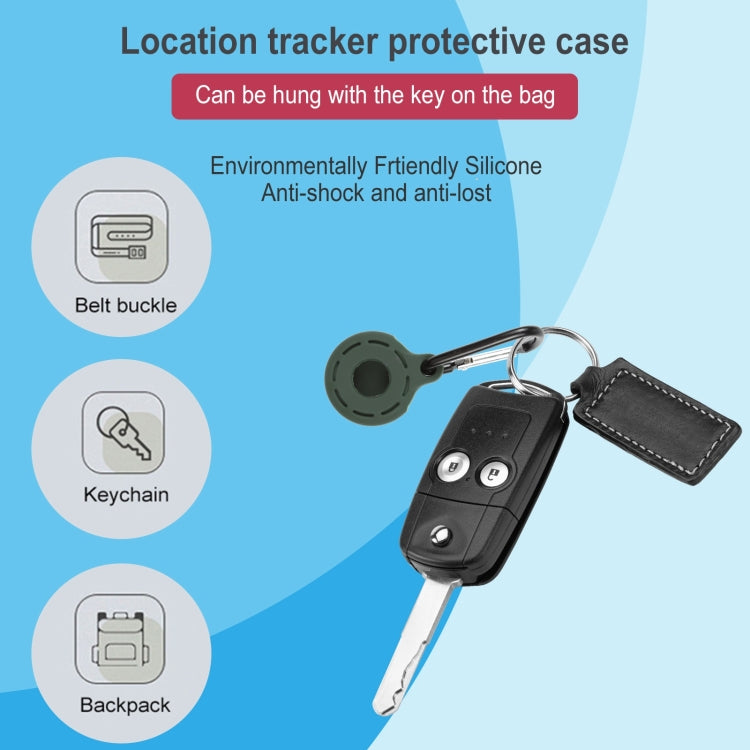 Silica Gel Hollow Out Anti-scratch Shockproof Protective Cover Soft Case with Keychain Ring Loop For AirTag