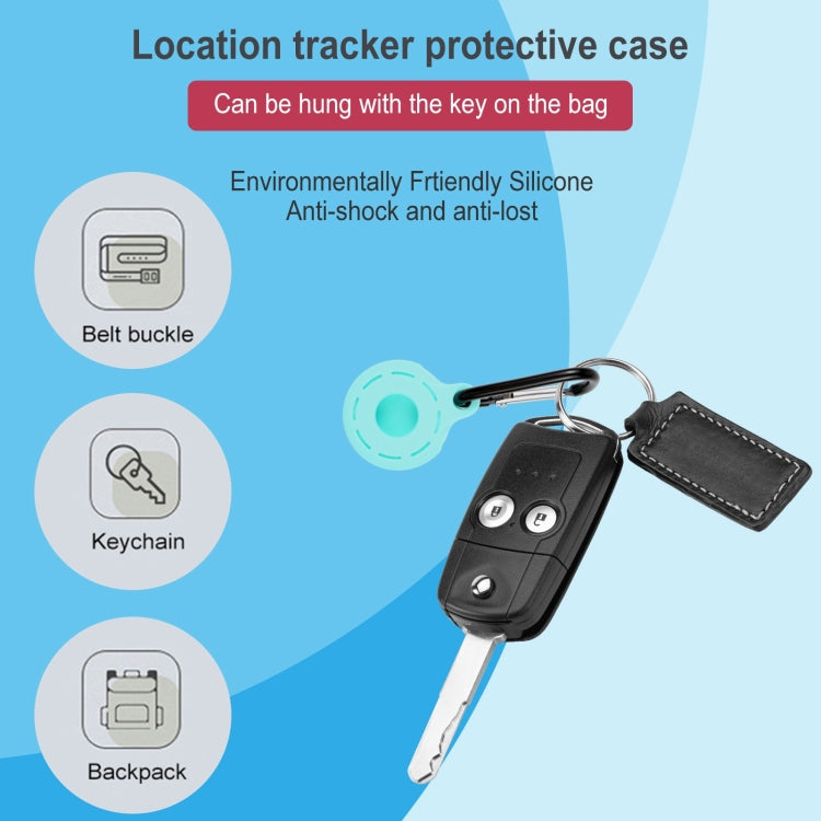Silica Gel Hollow Out Anti-scratch Shockproof Protective Cover Soft Case with Keychain Ring Loop For AirTag