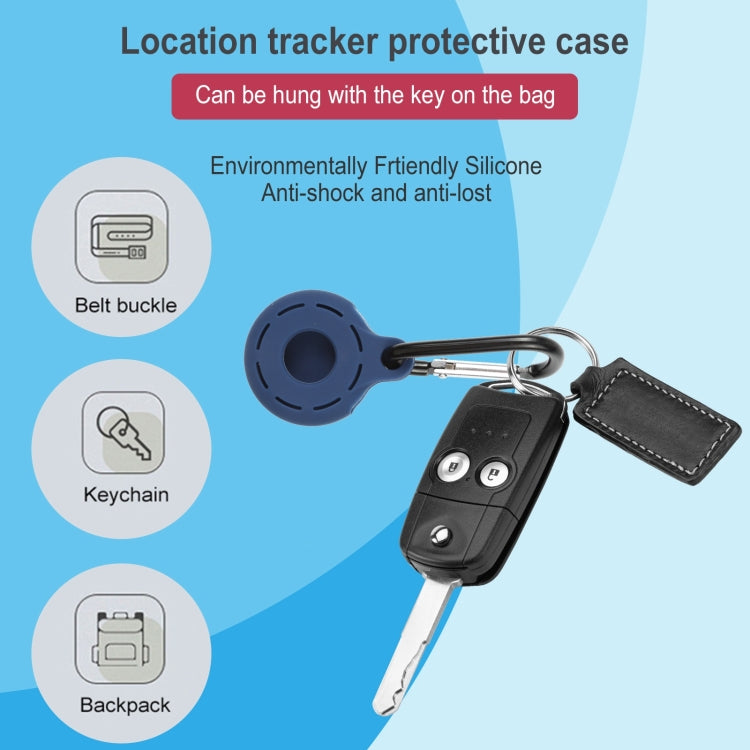 Silica Gel Hollow Out Anti-scratch Shockproof Protective Cover Soft Case with Keychain Ring Loop For AirTag