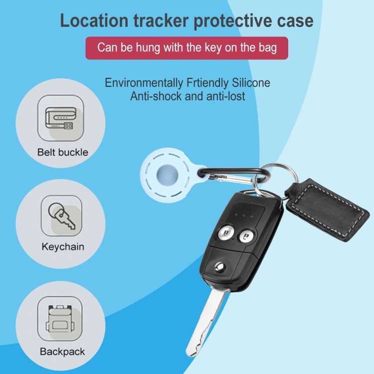 Silica Gel Hollow Out Anti-scratch Shockproof Protective Cover Soft Case with Keychain Ring Loop For AirTag