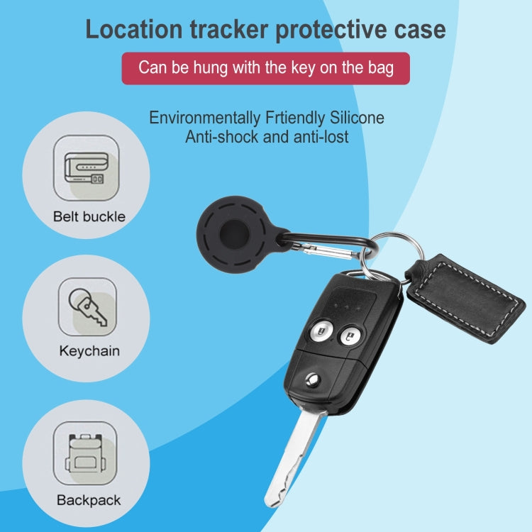 Silica Gel Hollow Out Anti-scratch Shockproof Protective Cover Soft Case with Keychain Ring Loop For AirTag
