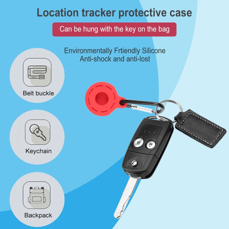 Silica Gel Hollow Out Anti-scratch Shockproof Protective Cover Soft Case with Keychain Ring Loop For AirTag