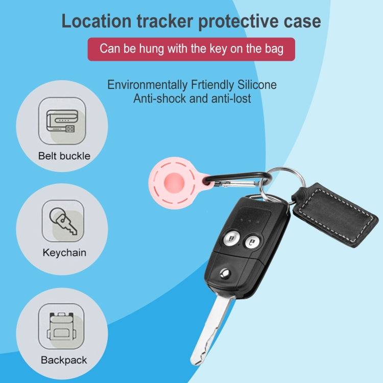 Silica Gel Hollow Out Anti-scratch Shockproof Protective Cover Soft Case with Keychain Ring Loop For AirTag