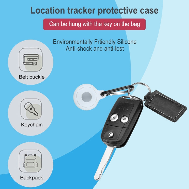 Silica Gel Hollow Out Anti-scratch Shockproof Protective Cover Soft Case with Keychain Ring Loop For AirTag