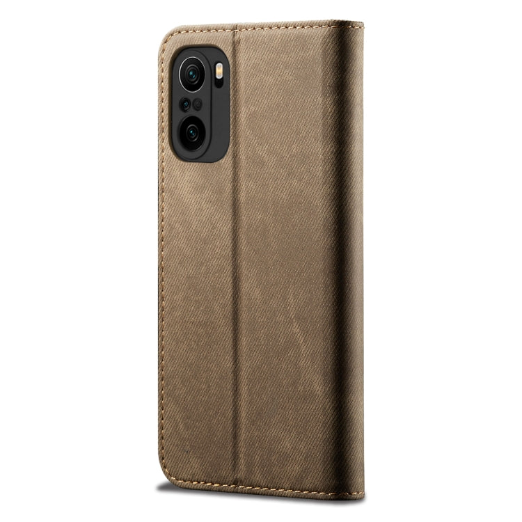 For Xiaomi Redmi K40 / K40 Pro / K40 Pro+ Denim Texture Casual Style Horizontal Flip Leather Case with Holder & Card Slots & Wallet