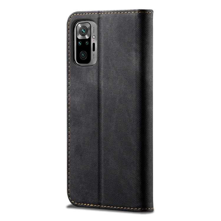 For Xiaomi Redmi Note 10 Pro / Note 10 Pro (India) / Note 10 Pro Max Denim Texture Casual Style Horizontal Flip Leather Case with Holder & Card Slots & Wallet